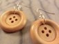 Preview: beige Knopf Ohrringe Holz Natur Button